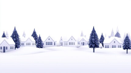 Fototapeta premium Winter Wonderland of Serene Snow-Covered Houses