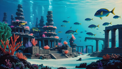 Hidden Underwater Civilization Background