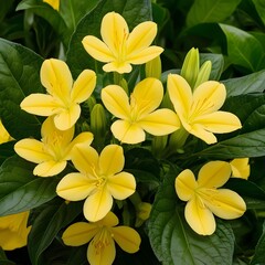 Obraz premium yellow flowers on green