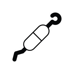 dental scaler glyph icon with white background vector stock illustration