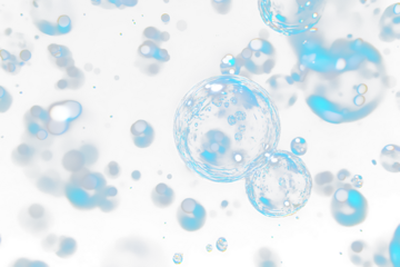 Blue bubbles transparent background , Soft Blue Bubbles Overlay with Transparent Background