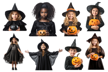 PNG halloween kid element set, transparent background