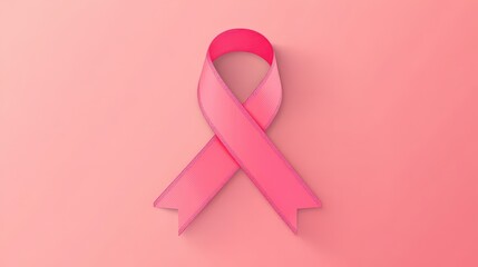A beautiful pink ribbon symbolizes awareness, hope, and support for breast cancer initiatives and campaigns.