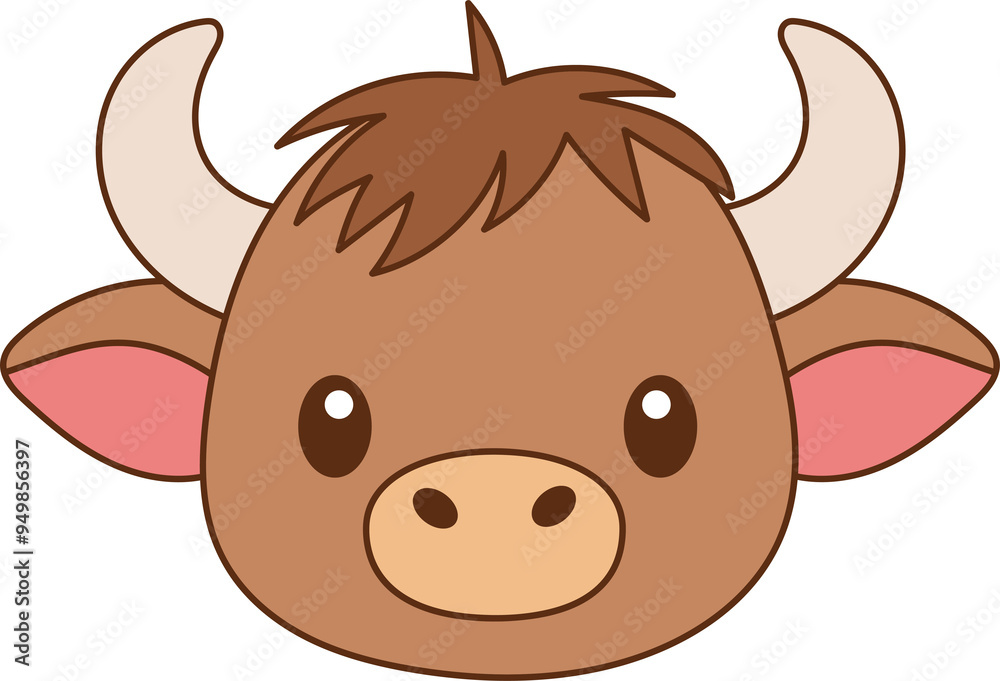 Wall mural cute buffalo clipart design illustration