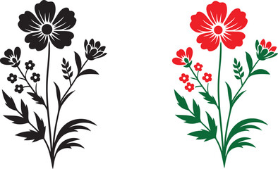 flower vector illustration silhouette images design 