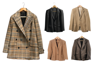 PNG blazer fashion element set, transparent background
