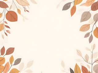 Autumn mood wallpaper Watercolor illustration graphic autumn leaves, , Generative AI