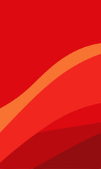 There is a vibrant wave featuring red and orange hues on a red background