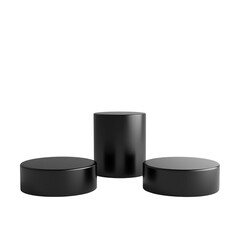 Black Podium with Cylindrical Platforms