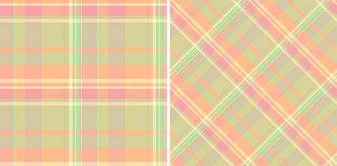 Seamless pattern check of background plaid texture with a tartan fabric textile vector. Set in pastel colors for decorative pillows in bedroom .