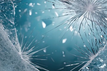 Obraz premium Shattered Glass Background with Broken Window Effect and Crystal Fragments