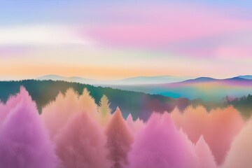 Fototapeta premium Vibrant Landscape Spectrum with Soft Pastel Velvet Gradient Texture