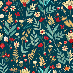 Floral seamless pattern vector illustration.