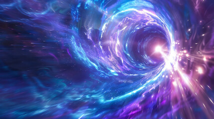 Obraz premium Colorful swirling vortex in space representing a wormhole phenomenon
