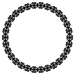 Vintage frame border ornament vector. Ethnic seamless round pattern. Mandala Floral Baroque. Classic antique ornate element. Decorative border for frame, textile, fabric, rug, tattoo, ceramic.