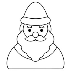 santa claus cartoon coloring page vector line 