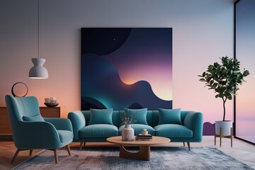 Elegant Soft Twilight Glow Overlay on Abstract Art for Contemporary Home Decor