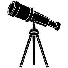 vector telescope black illustration on a white background