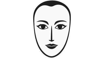 simple female face illustration in vector
