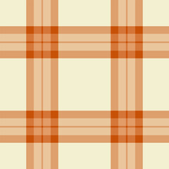 Expressive pattern fabric textile, cosy plaid tartan vector. Warmth texture check background seamless in orange and light colors.