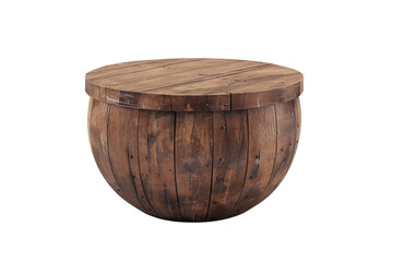 Wooden Barrel With Lid Isolated
