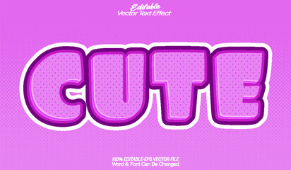 Cute Vector Text Effect Editable Alphabet Pink Kids Happy Candy Fun