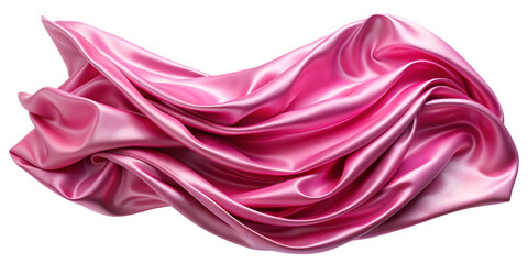 Obraz premium Soft pink satin fabric draped elegantly, cut out transparent