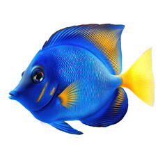 Naklejka premium Blue Tang object isolated on transparent png. 