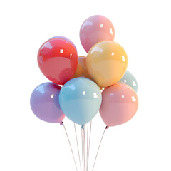 Colorful Balloons Floating Against a Black Background