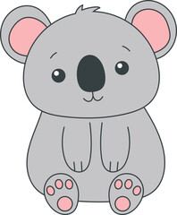 Cute koala clipart design illustration