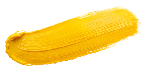 Bright yellow paint swatch displayed on a clean background, cut out transparent