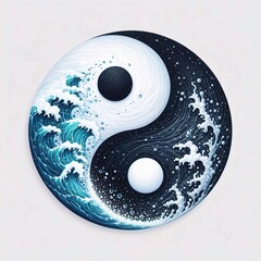 yin yang symbol on blue background