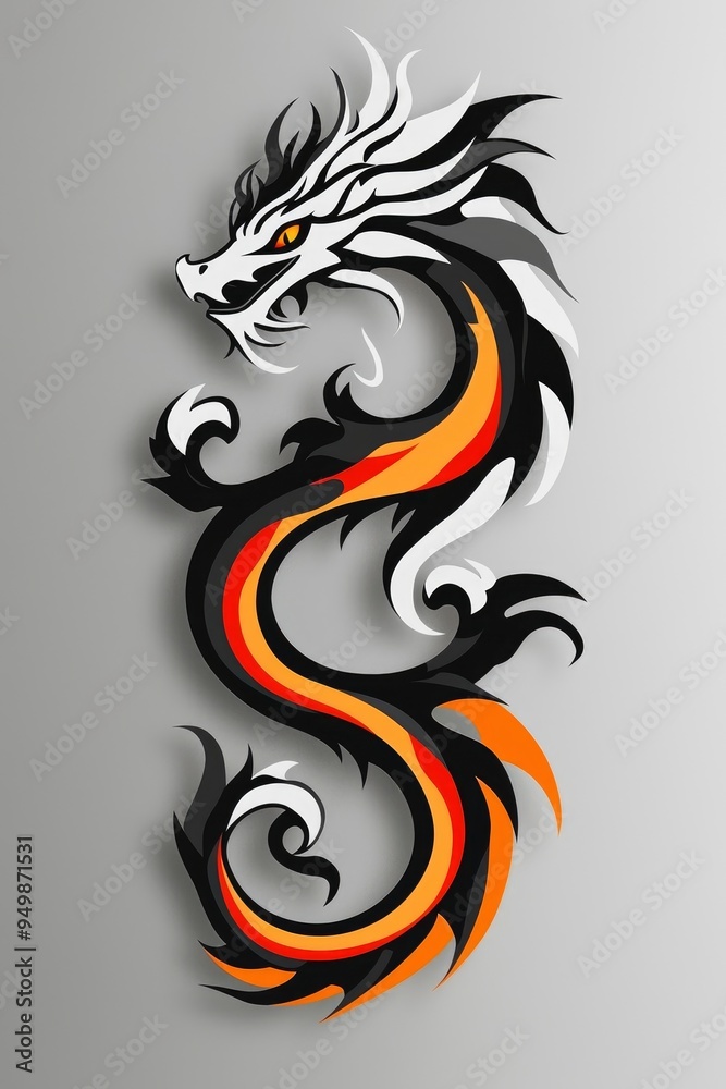 Poster Abstract Dragon Tattoo Design