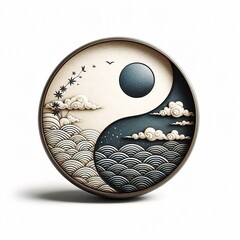 yin yang symbol made of stones