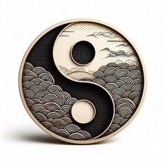 yin yang symbol with gold