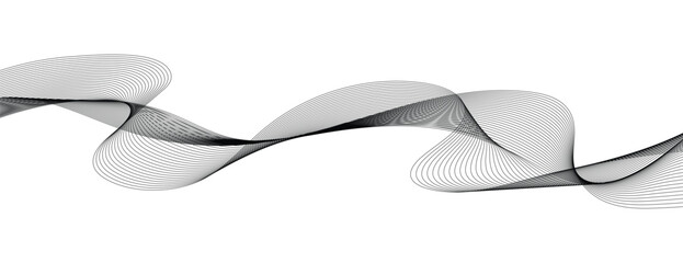 Wave lines smooth flowing dynamic isolated on white background. Technology, digital, communication, science, music concept vector background illustration