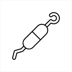 dental scaler line icon with white background vector stock illustration