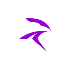 purple arrow logo, minimalist bird head, futuristic tech logo vector