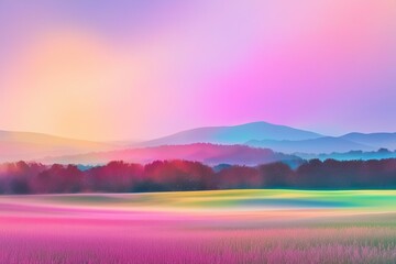 Vibrant Landscape Spectrum with Lush Pastel Velvety Gradient Texture