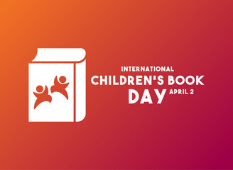 International Children's Book Day. April 2. Gradient background. Poster, banner, card, background.