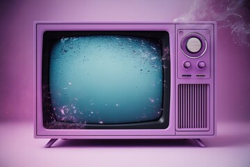 Lavender Grainy Color Television Distortion Background with Retro Vintage Aesthetic and Ethereal Textures