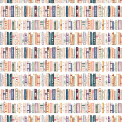 Watercolor book pattern illustration wallpaper, Generative AI