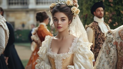 Naklejka premium bridgerton tea party dress
