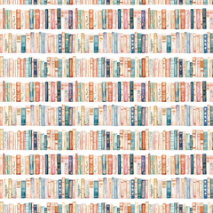 Watercolor book pattern illustration wallpaper, Generative AI