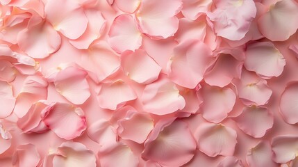 Fototapeta premium Soft pink background with various pink petals of roses