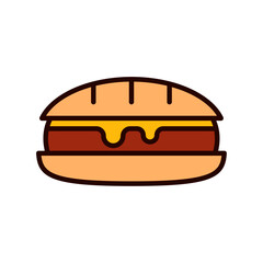Cheesesteak design vector on white background.