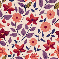 Floral seamless pattern vector illustration.