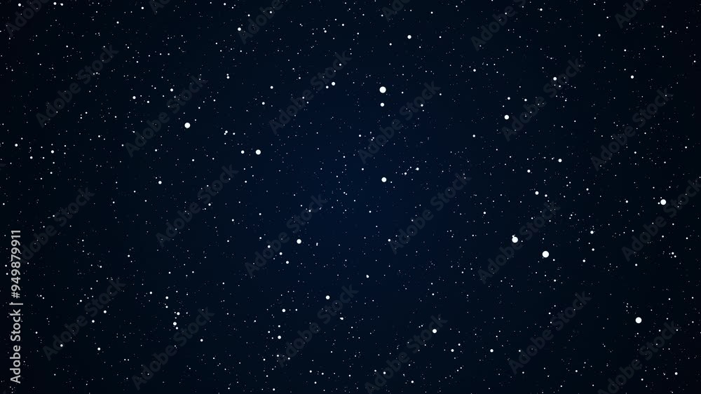 Sticker flight through outer space. shimmering particles on a blue background.
