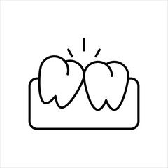 teeth wisdom line icon with white background vector stock illustration