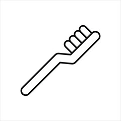 toothbrush line icon with white background vector stock illustration